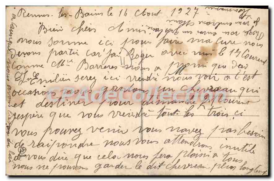 Rennes-les-Bains (Aude) — Rocher tremblant sur le Pla de la Cote — Phot. Labouche Fr. - Toulouse — Verso