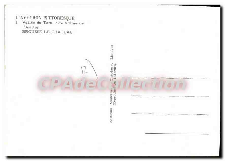 Brousse — Le Château — Éditeur Théolojan, n°12 — Verso