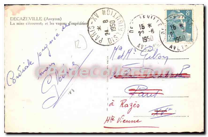CPA Decazeville Aveyron La mine cecouverts et les vagons d'expedition  — Back