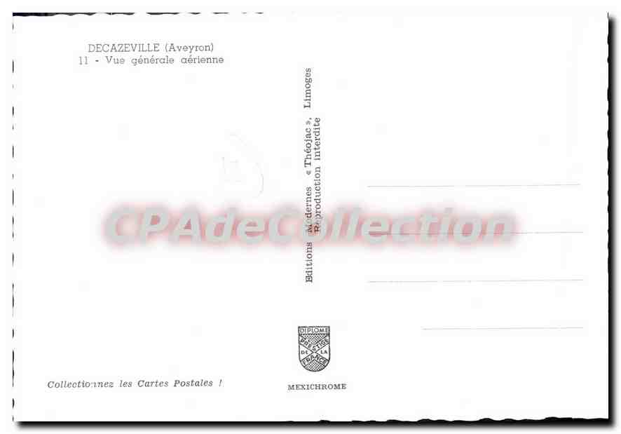 CPA Decazeville Aveyron Vue generale aerienne  — Back
