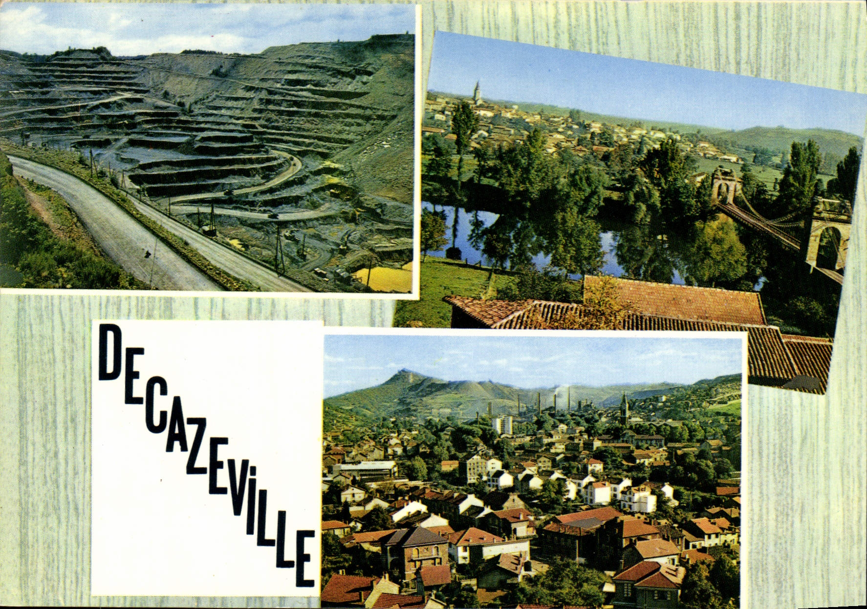CPA Decazeville Aveyron La Decouverte Le Pont suspendu sur le Lot Vue generale 