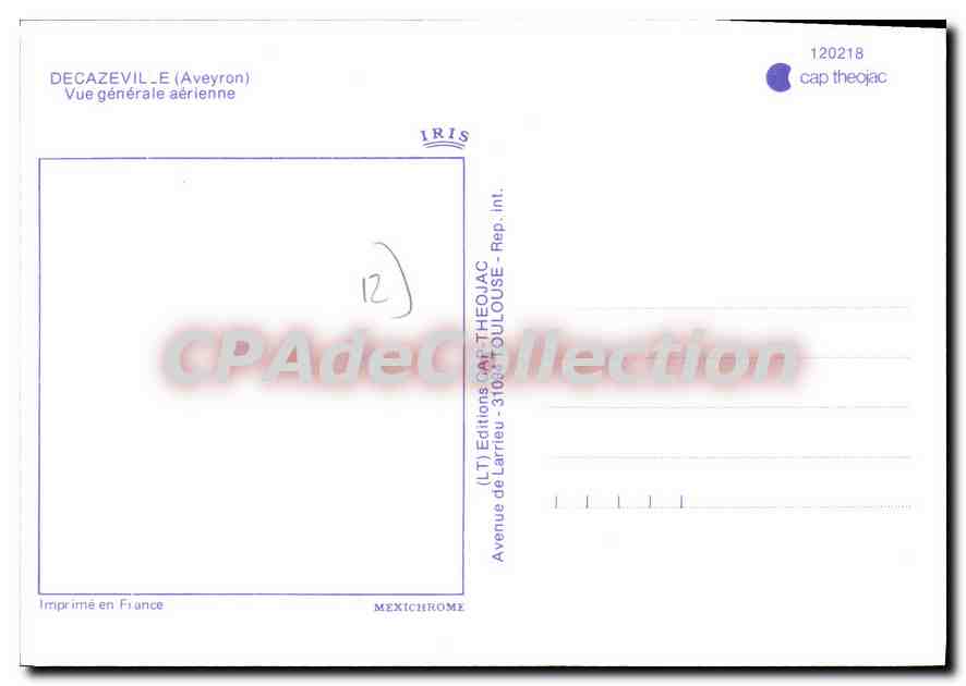 CPA Decazeville Aveyron Vue generale aerienne  — Back