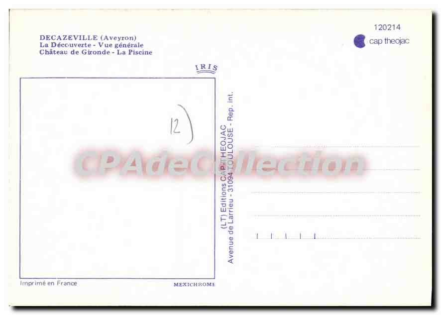 CPA Decazeville Aveyron La Decouverte Vue generale  — Back