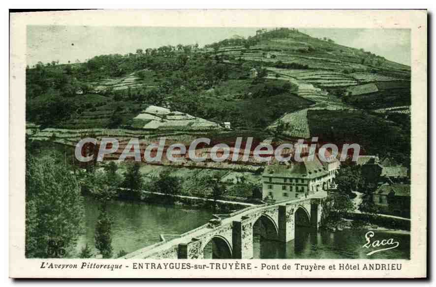 Entraygues-sur-Truyère — Pont de Truyère et Hôtel Andrieu — Éditeur Eaca