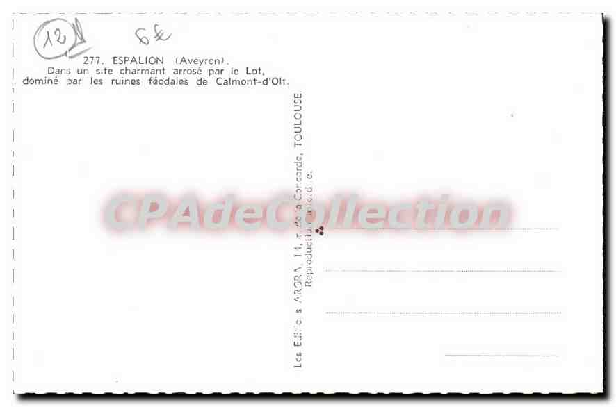 CPA Espalion Aveyron Dans un site charmant arrose par le Lot  — Rückseite