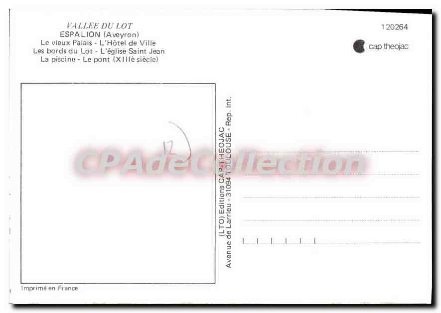 CPA Espalion Aveyron Le vieux Palais L'Hotel de Ville  — Rückseite