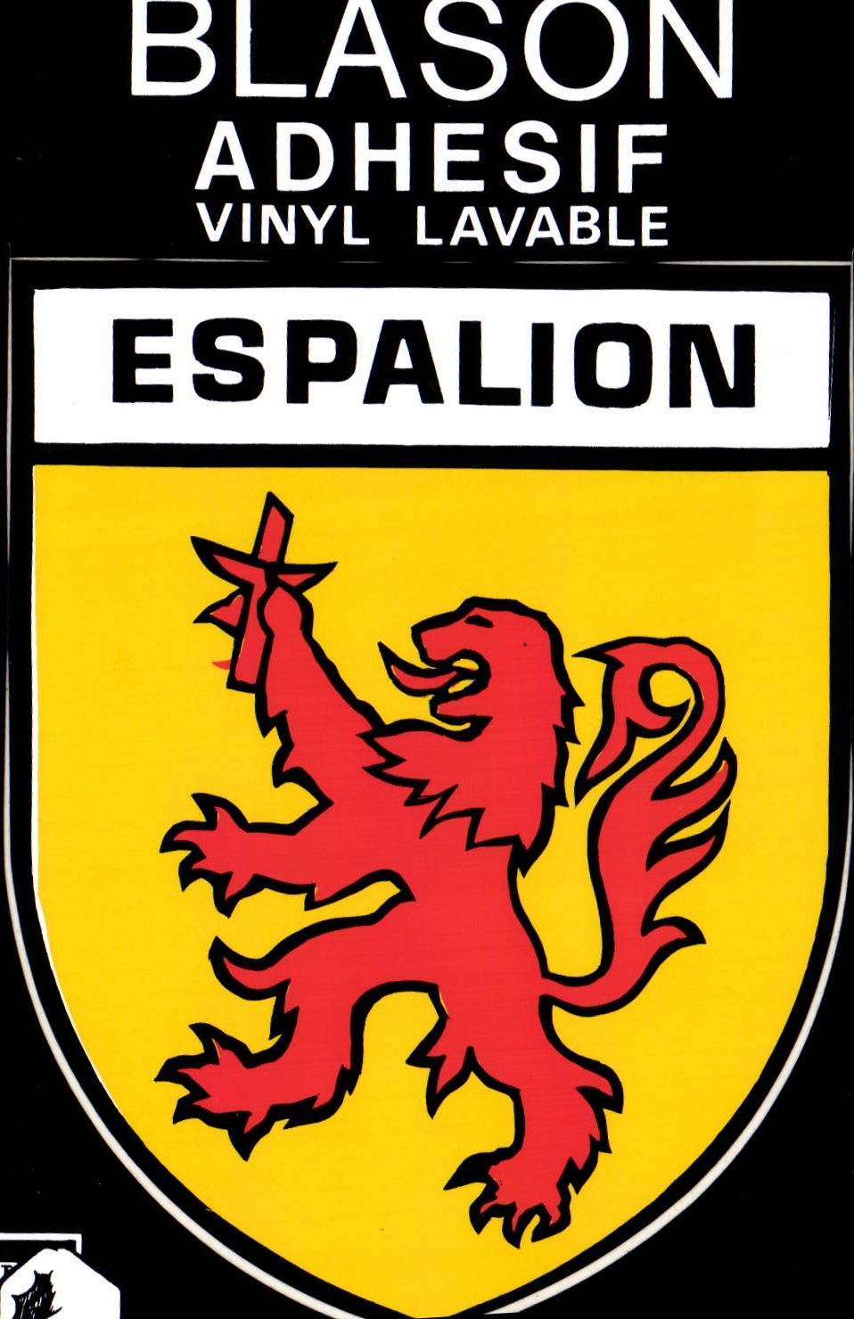 Blason d'Espalion — adhésif vinyle lavable — éditeur Espalion