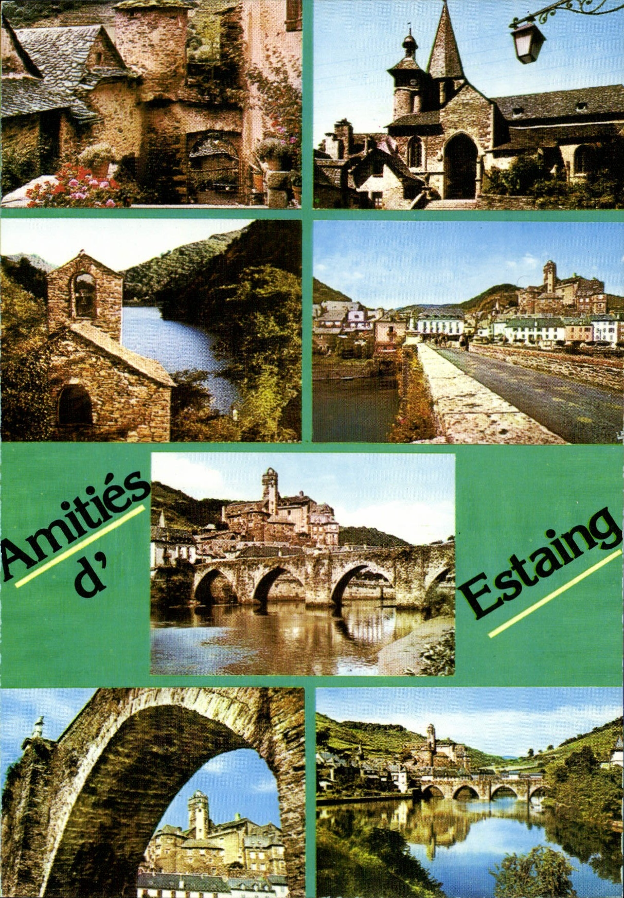 CPA Estaing Aveyron Cabrespine Vallee du Lot Le Chateau et le Pont 