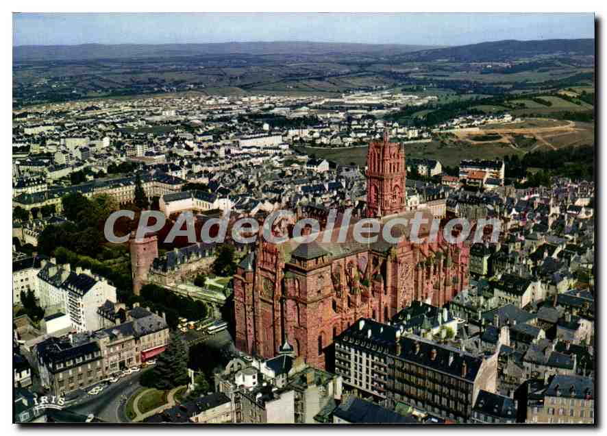 CPA Rodez Aveyron Vue du ciel la Cathedrale Notre Dame 