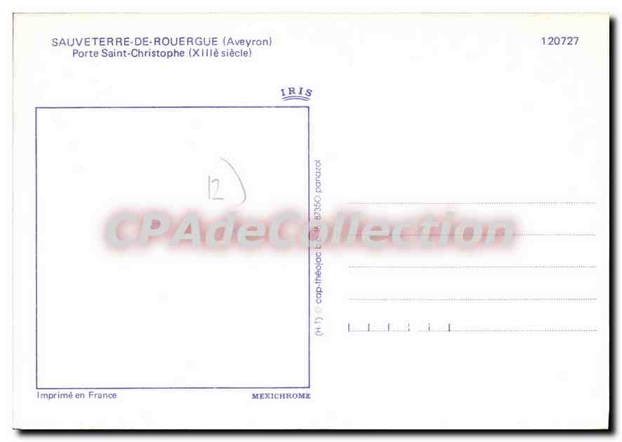 CPA Sauveterre en Rouergue Aveyron Porte Saint Christophe  — Rückseite