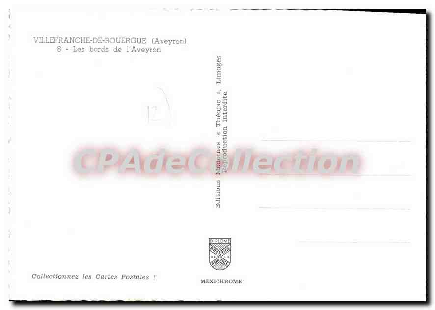 Villefranche-de-Rouergue — Les bords de l'Aveyron — Editions Théolâge & Limoges — Reverso