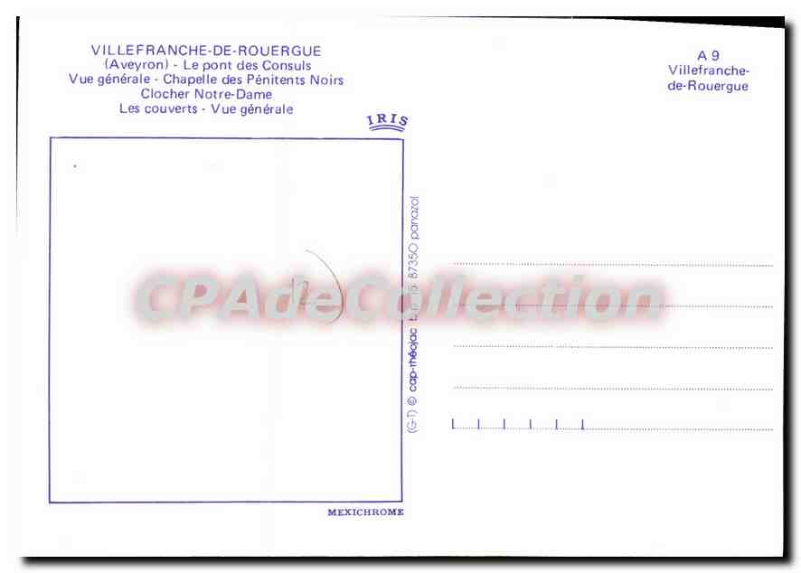 CPA Villefranche de Rouergue  — Verso