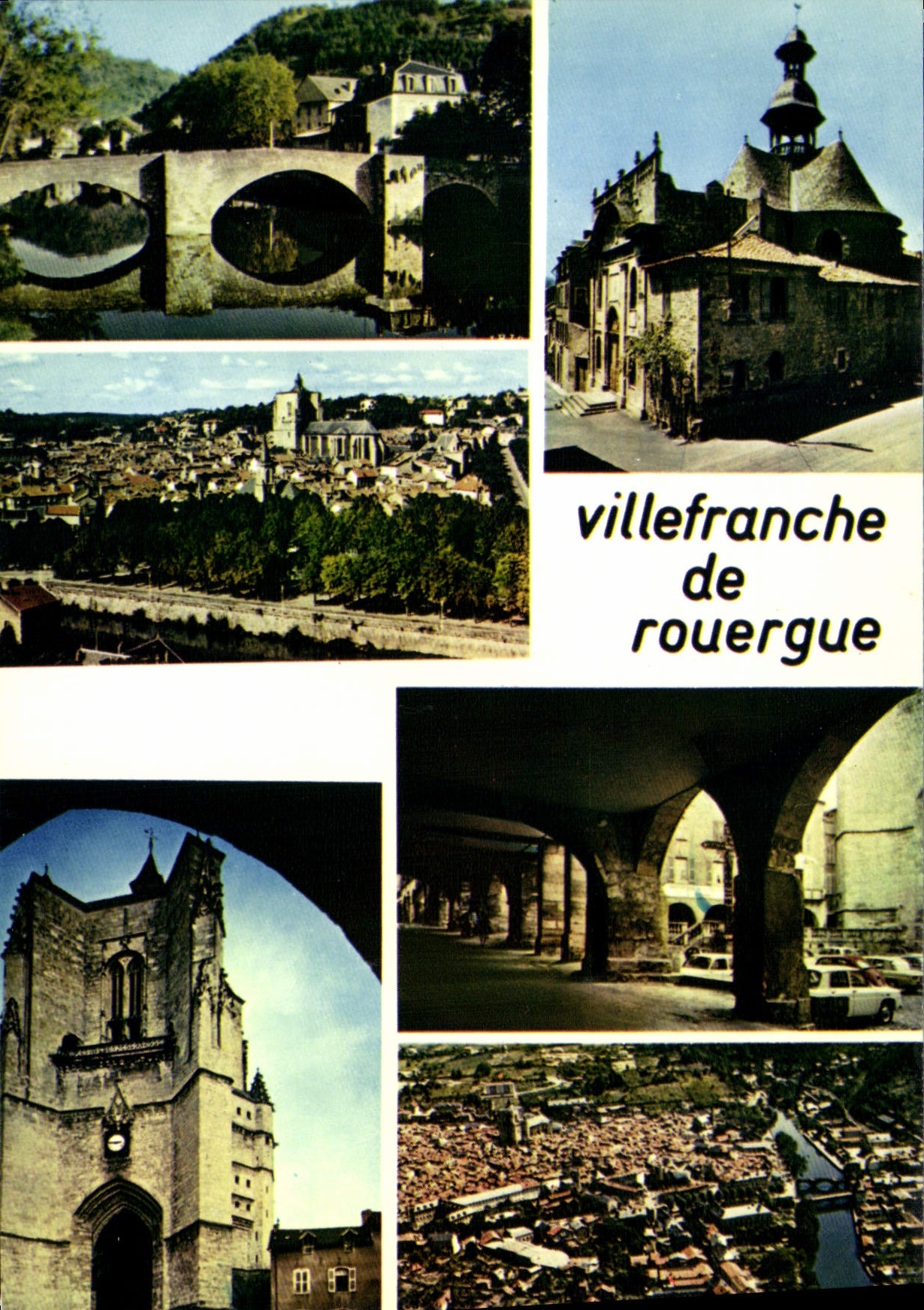 Villefranche-de-Rouergue — vue générale, pont des Consuls, clocher Notre-Dame — (LT) Editions de Larrieu, 120545
