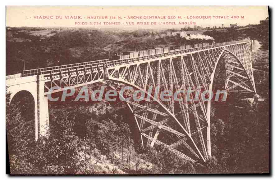 CPA Viaduc du Viaur vue prise de l'Hotel Angles 