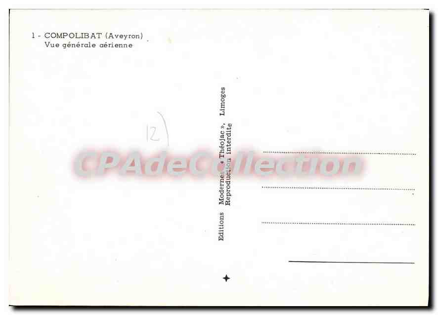 Compolibat (Aveyron) — Allgemeine Luftaufnahme — Éditions Théoljac, Limoges — Rückseite