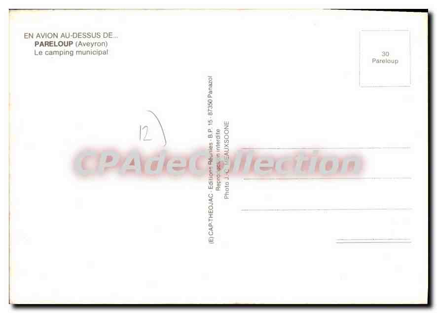 Pareloup (Aveyron) — Le camping municipal — Édition Théoujac — Rückseite