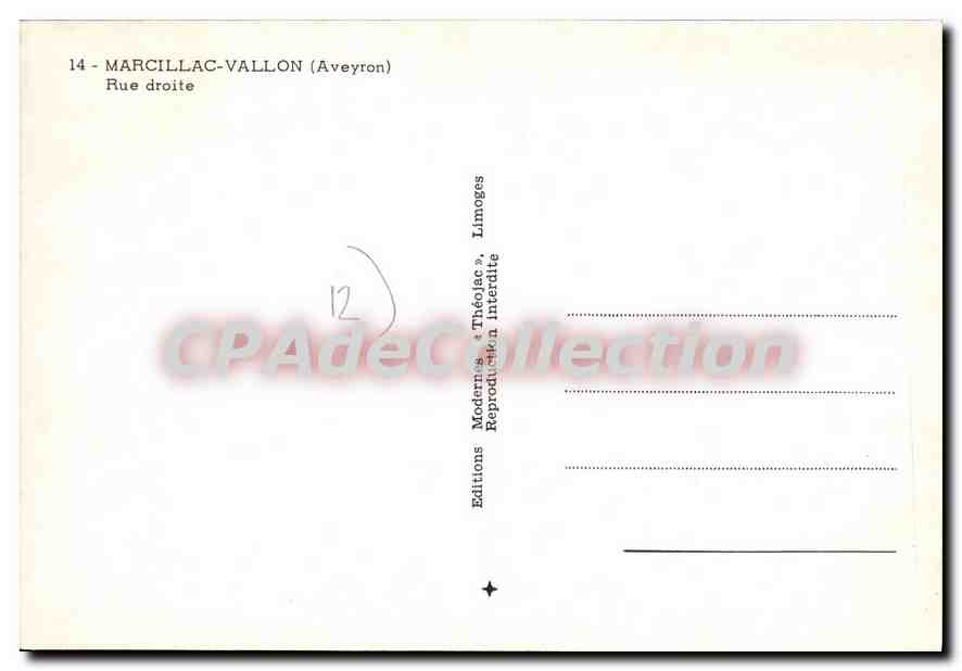 Marcillac-Vallon (Aveyron) — Rue droite — Éditions Modernes Théolèges — Reverso