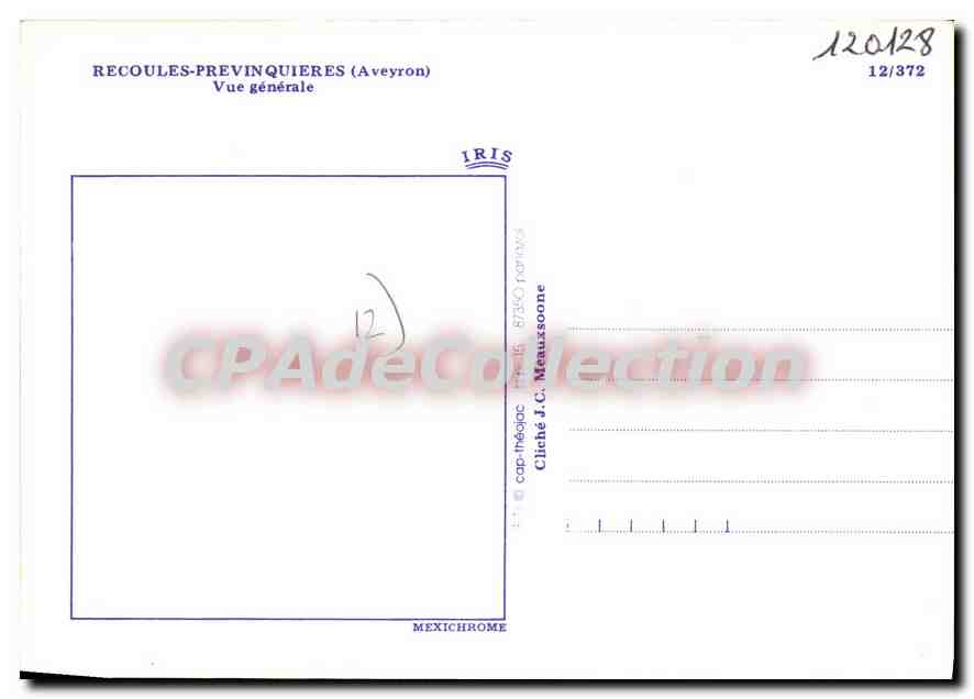 CPA Recoules Previnquieres Aveyron Vue generale  — Rückseite