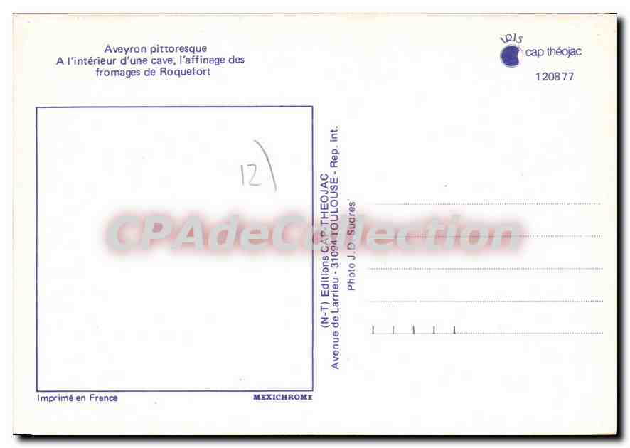 Aveyron pittoresque — Affinage des fromages de Roquefort — Éditions CAP THÉOJAC — Rückseite