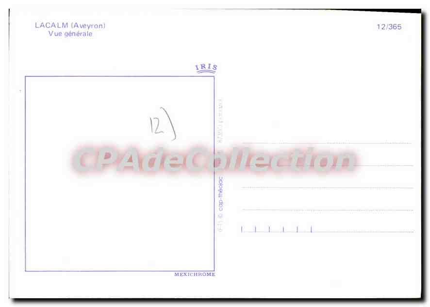 CPA Lacalm Aveyron Vue generale  — Rückseite
