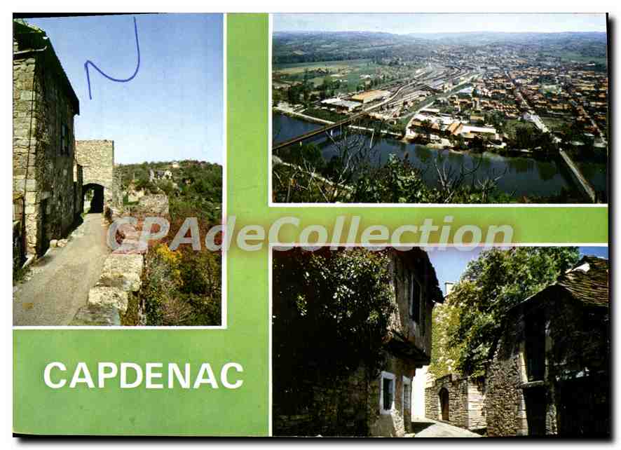 CPA Vallee du Lot Capdenac Aveyron Capdenac le Haut ancienne forteresse d'Uxellodunum et la vue gene