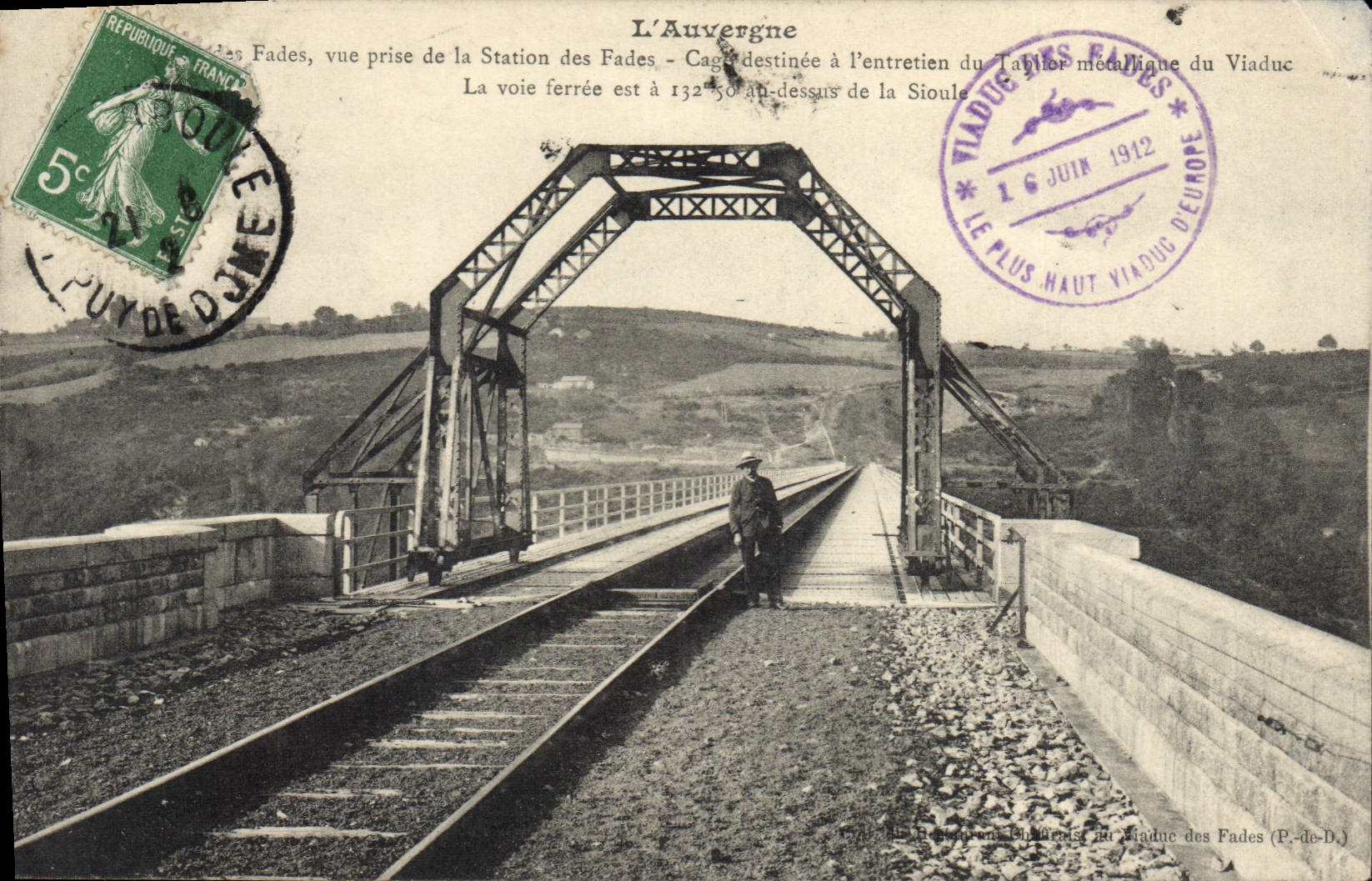 CPA L'Auvergne Vue prise de la Station des Fades Cage destinee a l'entretien du Taylor metalique du 
