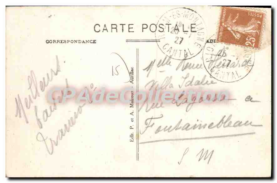 CPA Cantal Riom des Montagne Vue Generale  — Rückseite