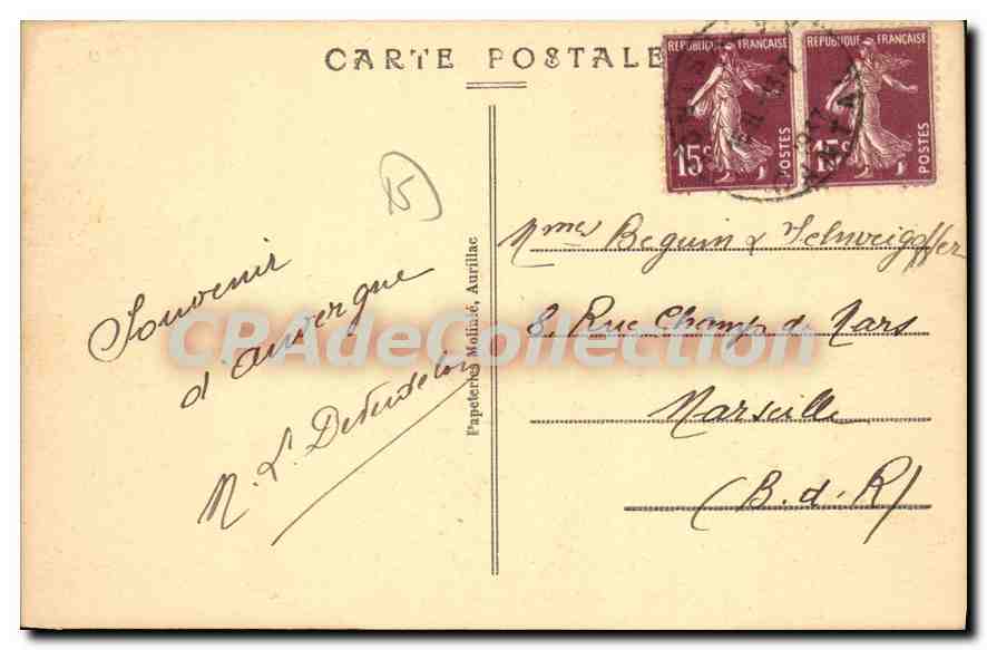 CPA Montsalvy L'Avenue ombragee d'Aurillac  — Back