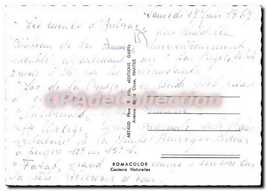 CPA Cantal  — Back