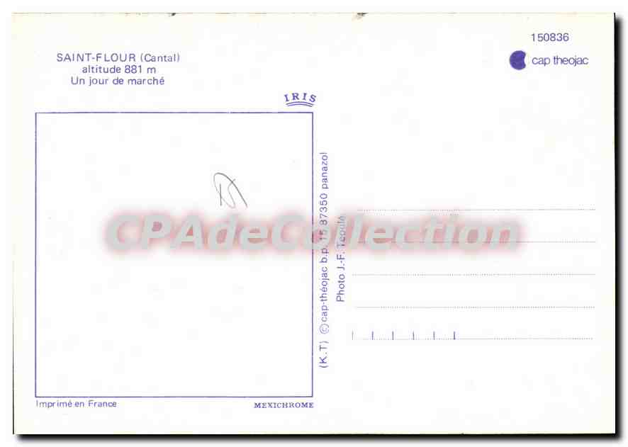 CPA Saint Flour Cantal Un jour de marche  — Rückseite