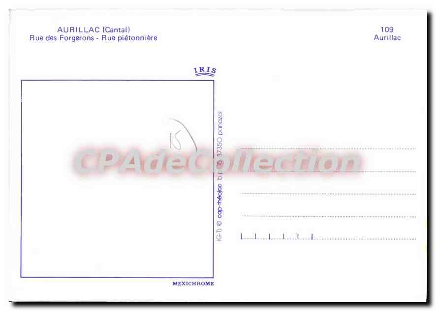 CPA Aurillac Cantal Rue des Forgerons Rue pietonniere  — Back