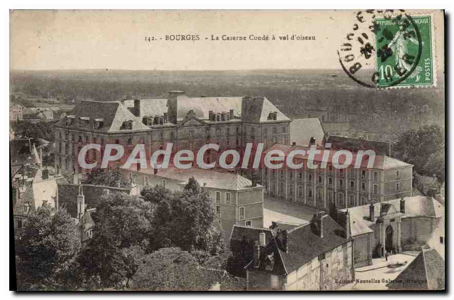 Bourges - La Caserne Condé à vol d'oiseau — Éditeur Nouvelles Galeries (n° 142) - Anverso