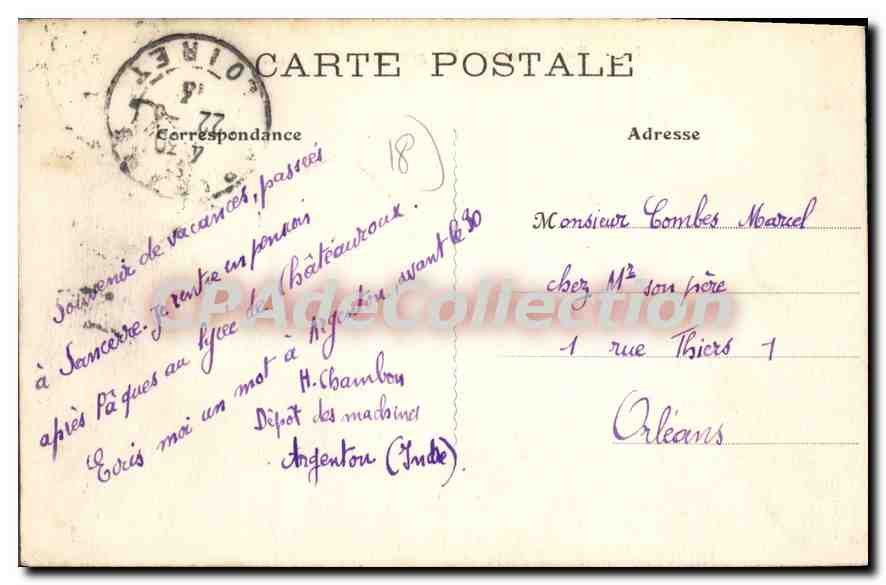 CPA SAINT-SATUR vue générale prise de Sancerre — Rückseite