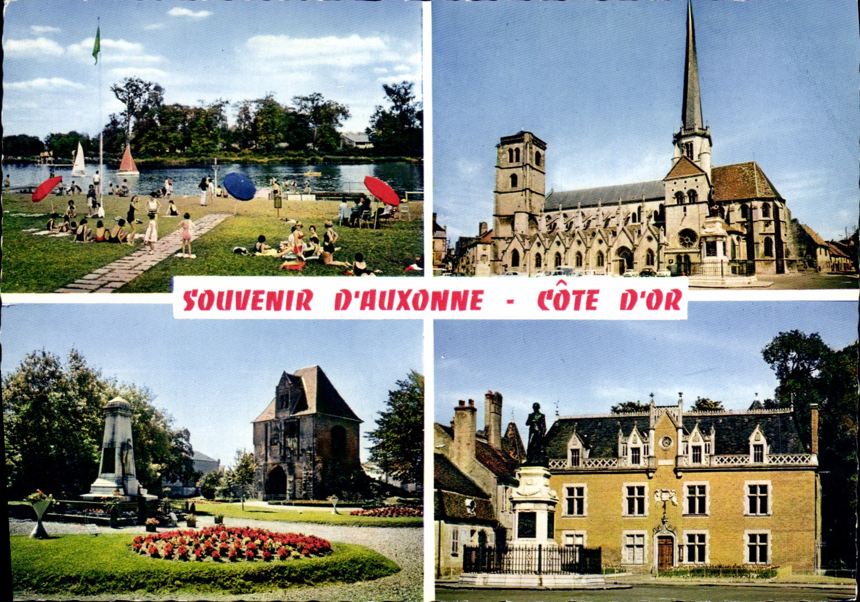 CPSM AUXONNE hôtel de ville plage église