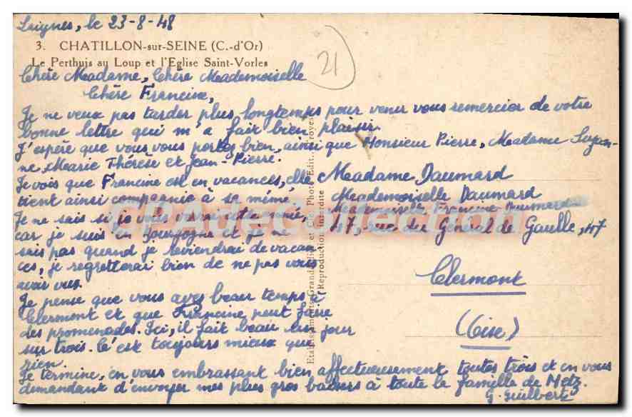 Chatillon-sur-Seine — Le Perthuis au Loup et l'Église Saint-Vorles — CPAdeCollection — Reverso