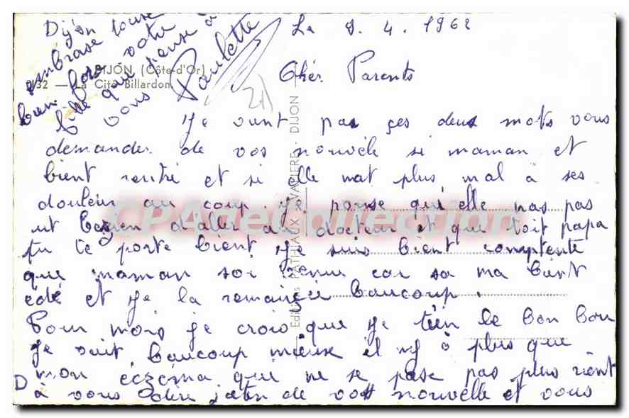 Hôtel de la Cité-Billardon — Dijon, Côte-d'Or — éditeur Pat — Reverso