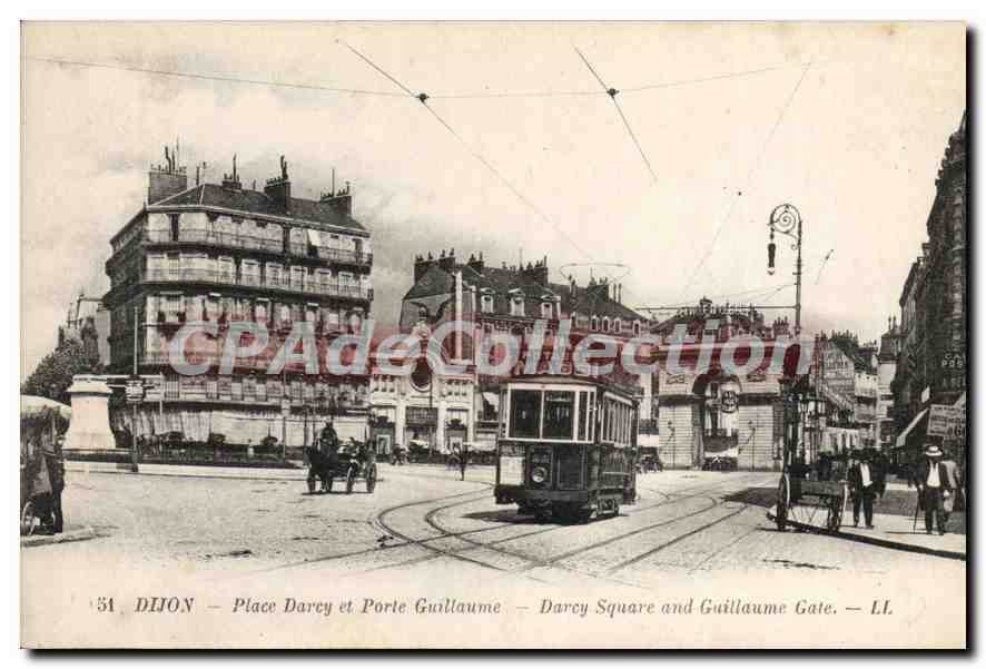 CPA DIJON place Darcy Porte Guillaume Tramway