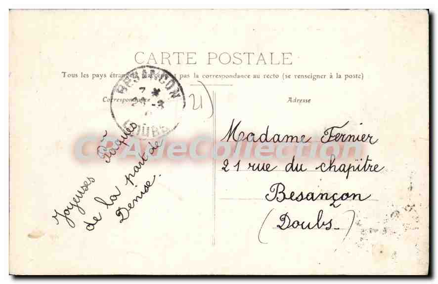 CPA DIJON place Etienne-Dolet Saint-Bernard — Rückseite