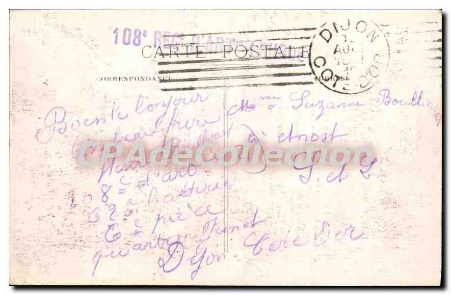 CPA DIJON place Emile Zola Tramway — Rückseite