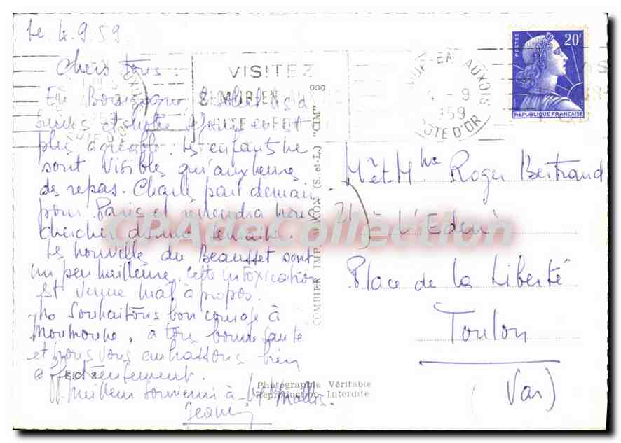 Semur-en-Auxois — vue aérienne et monuments — éditeur non identifié, n° de série non visible — Reverso