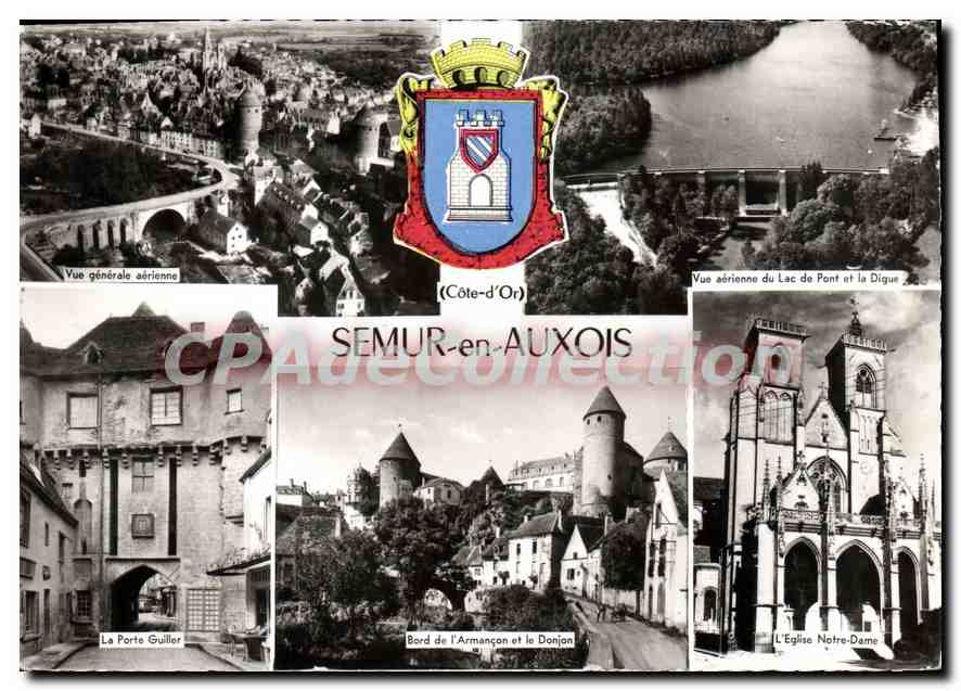 Semur-en-Auxois — vue aérienne et monuments — CPAdeCollection
