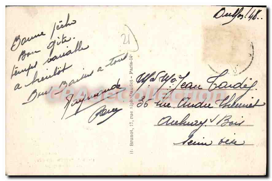Canal de Bourgogne — Buffon (Côte-d'Or) — Berthelemot, édit. n° 1052-9-38 — Verso