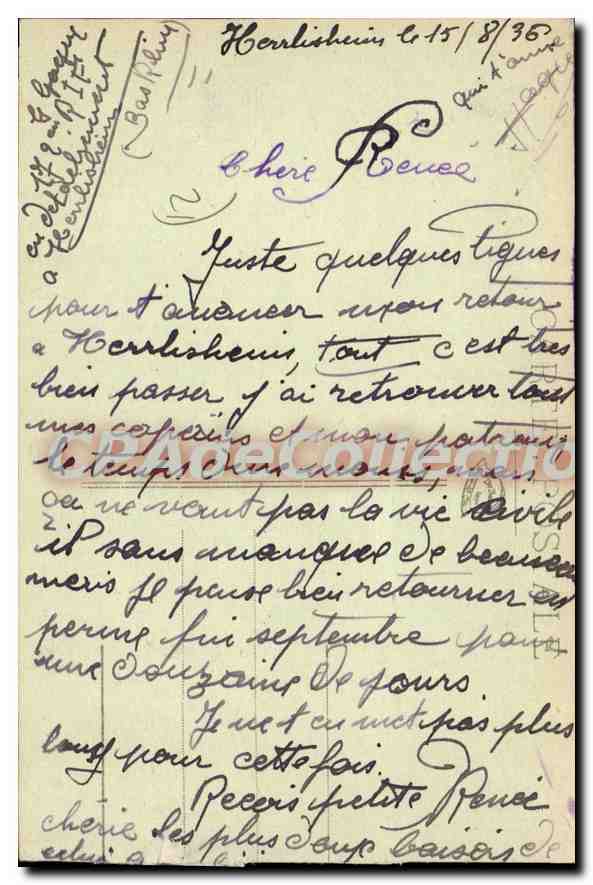 CPA VOLNAY Vierge des Vignes — Rückseite