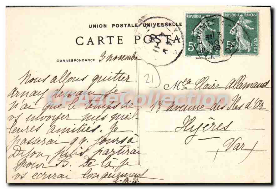 CPA ARNAY-LE-DUC arrestation des tantes de Louis XVI — Rückseite