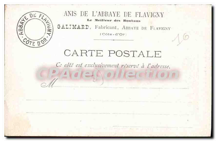 CPA FLAVIGNY abbaye fontaine — Rückseite