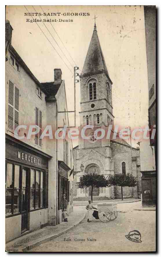 CPA NUITS-SAINT-GEORGES église Saint-Denis Mercerie