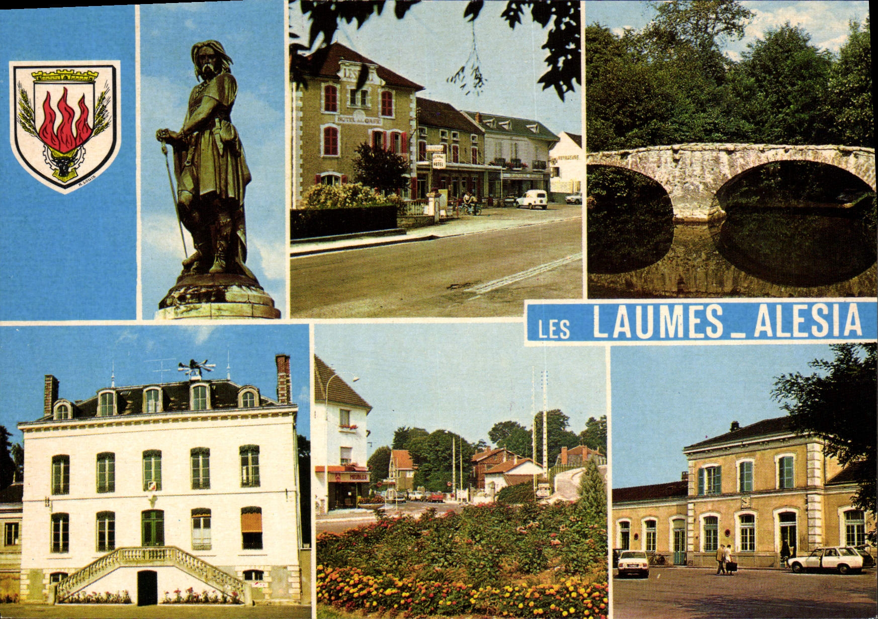 Les Laumes-Alesia — Statue de Vercingétorix, hôtels, pont romain, mairie, carrefour — S.A.D. 75 Qual Perrache 69002 LYON