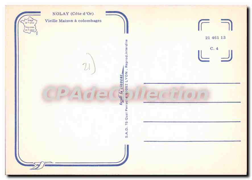 Nolay (Côte d'Or) — Vieille Maison à colombages — S.A.D. 75 Quai Perrache 39002 Lyon — Verso