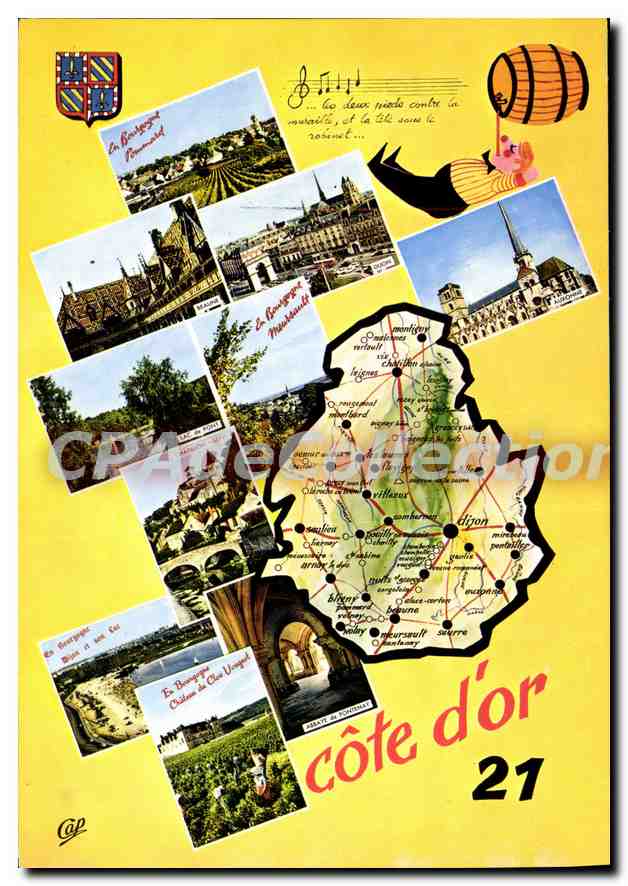 CPSM carte touristique Côte d'Or