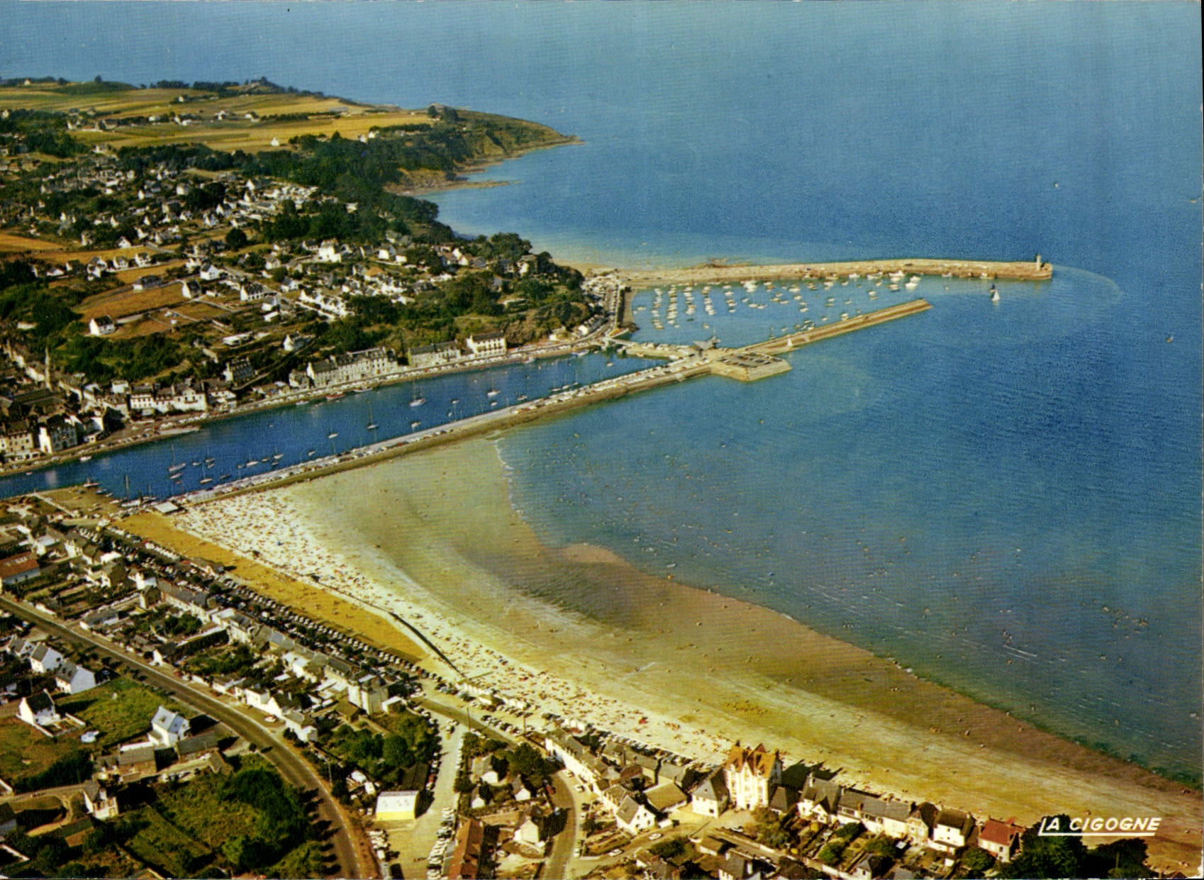 La Baie de Saint-Brieuc — Vue aérienne de Binic et Étables — Éditions de La Cigogne - Recto